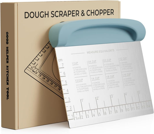 Bench Scraper Dough Cutter Tool - Pastry Scraper for Bread Cake Pizza, Bench Knife Kitchen Dough Scraper for Baking,
