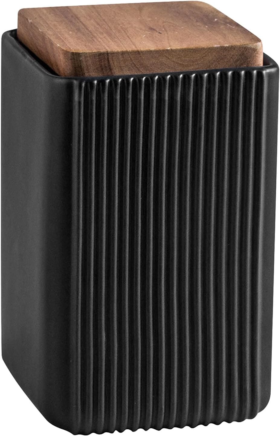 Ceramic Storage Jars Modern Airtight Coffee Canisters With Lid (Black,Large size,17cm*10cm)