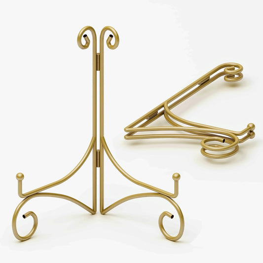 10 Inch Display Plate Stand with Folding Design, Metal Plate Holder for Tables, Picture Easel for Home Decoration, Photo