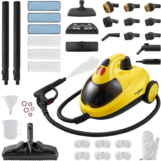 37-in-1 Steam Cleaner mop for Home & Car, 2L Water Tank, 4.3ft Hose, Deep Steam Cleaning for Floors, Tiles, Grout, Windows,