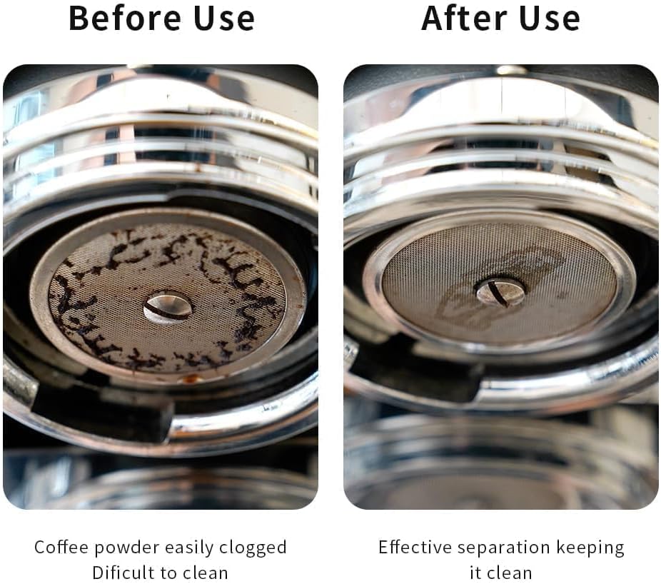 watchget 51 Espresso Puck Screen - 0.8mm Thickness Espresso Screen Double-layer Lower Shower Screen with Magnetic Nail - Metal Reusable Filter for 51mm Protafilter Basket Stainless Steel Coffee Filter