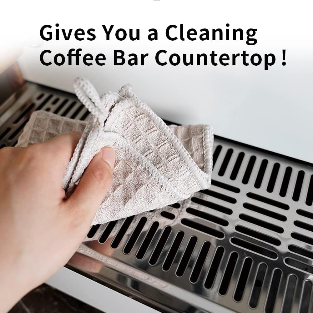 watchget 4 Pack Microfiber Espresso Barista Cleaning Towels, Khaki