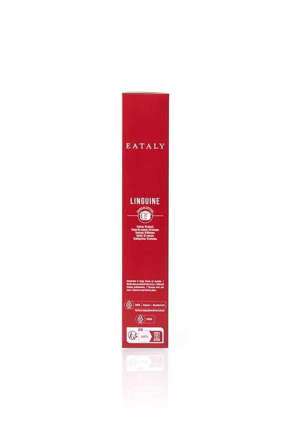 Eataly Italian Linguine Pasta Noodles - 500g (17 oz.) Box -Authentic Durum Semolina Wheat - Made in Italy- Dried Pasta for Gourmet Dining, 1 Pack