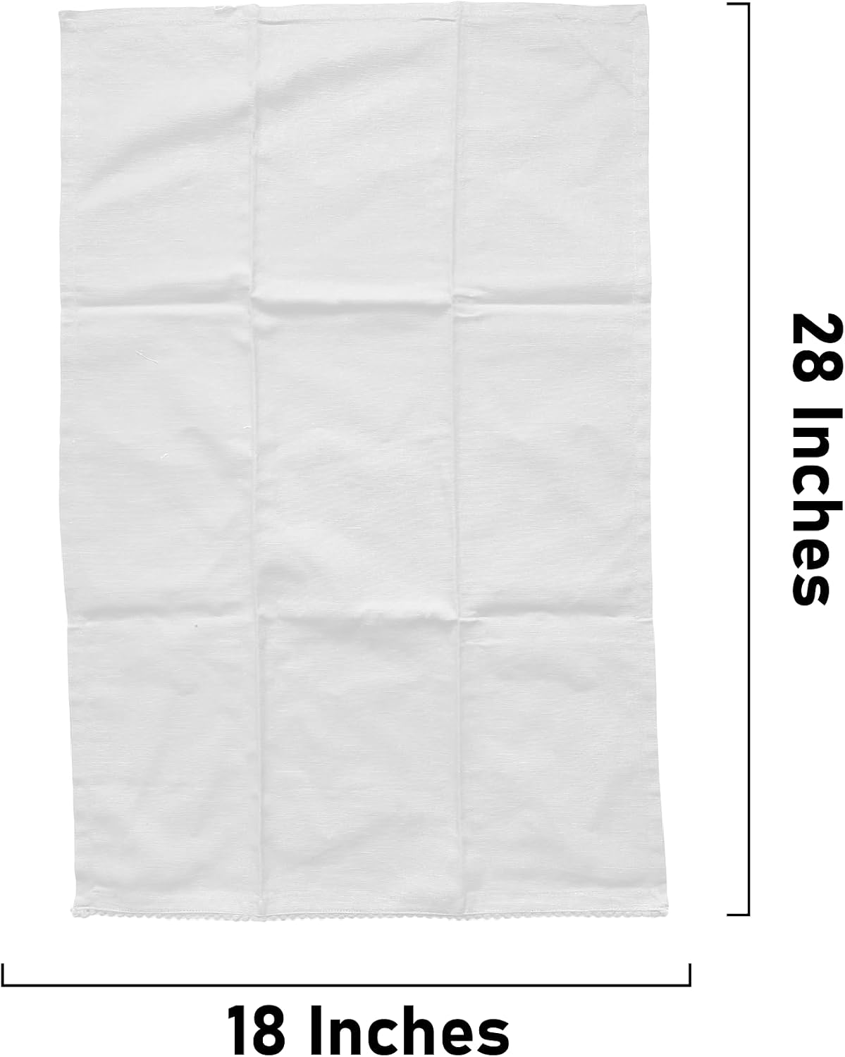 Kitchen Towels 100% Cotton Solid Kitchen Dish Cloths, Valentine Decor Hand Towel Reusuable Dish Towel for Cleaning &amp; Drying Tea Towels Set with Hanging Loop - 18"x 28", Pack of 6 - White