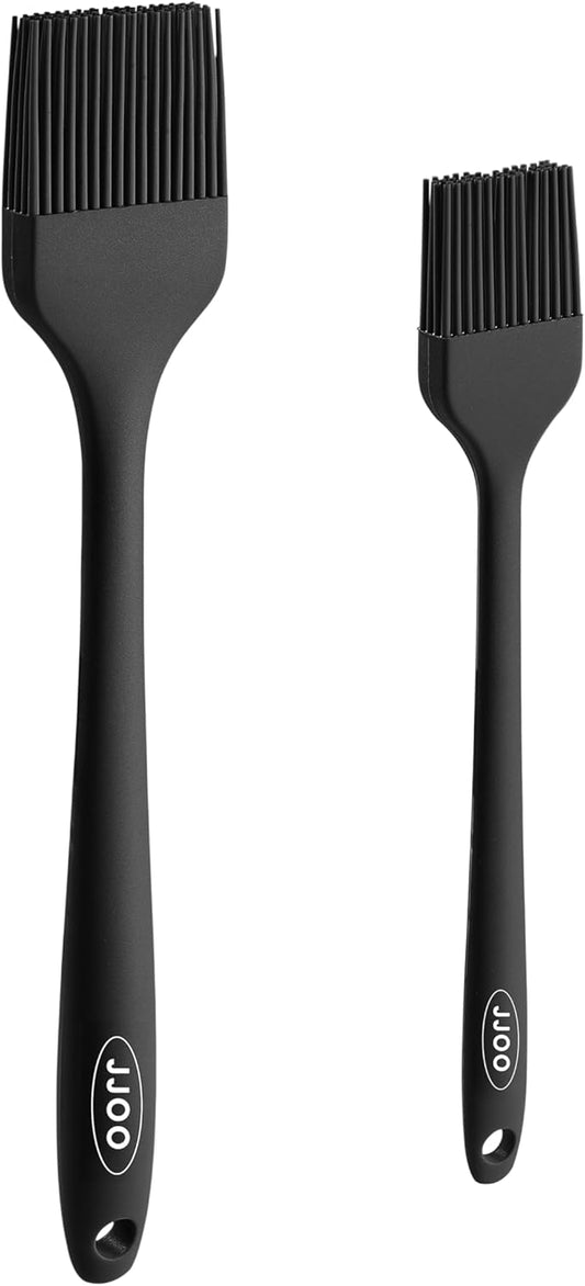 2PCS Silicone Basting Pastry Brush, JJOO Heat Resistant Food Cooking Brush for Oil, Sauce, Baking, BBQ and Grill, BPA Free,