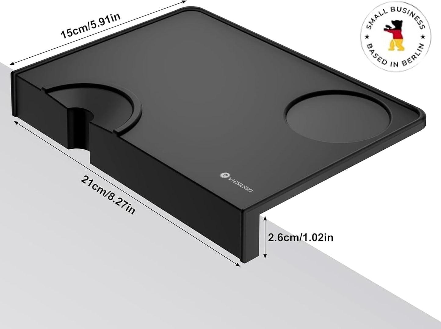 Espresso Tamping Mat, Non-Slip Silicone Tamper Mat for Espresso Machine &amp; Countertop, Barista Tamping Station Pad with Portafilter Notch &amp; 90° Counter Edge, fits 51-58.5mm