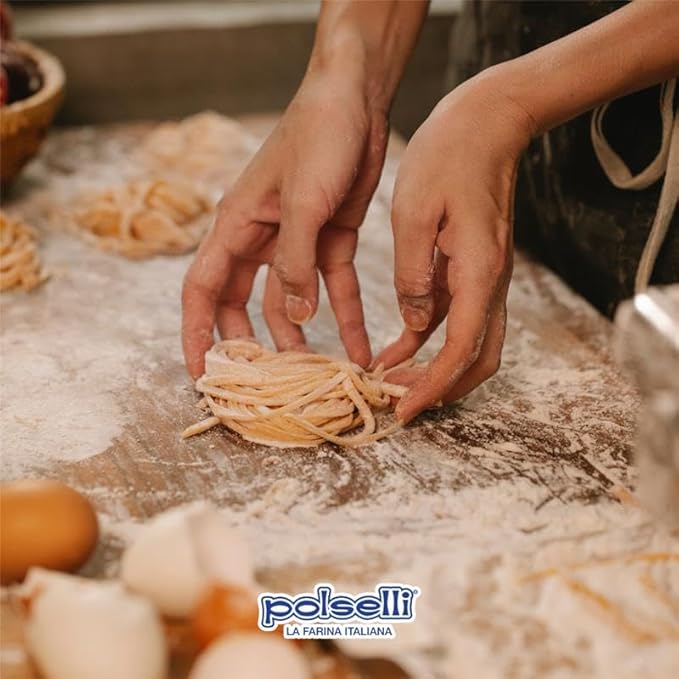 POLSELLI 1 kg, Semola Flour, Semolina Rimachinata di grano duro, Great for Bread, Pizza, or Pasta making