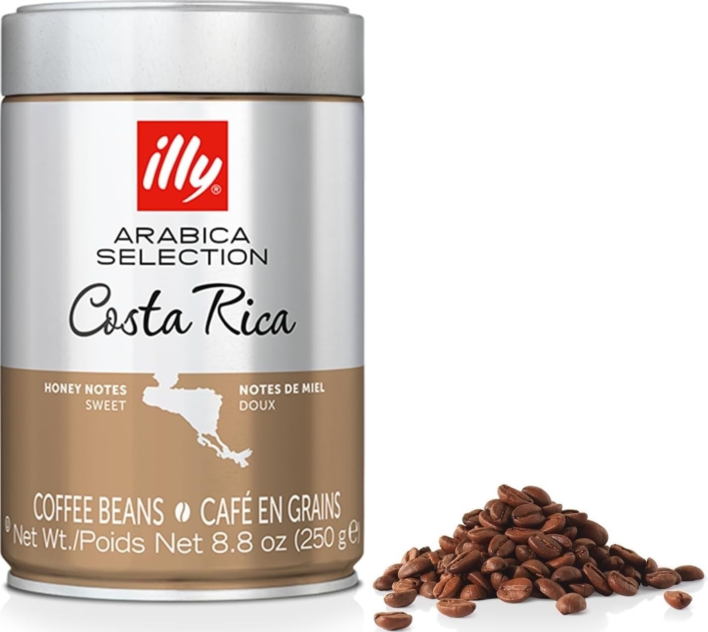 illy Whole Bean Coffee - Perfectly Roasted – Costa Rica Medium Roast - with Notes of Honey, Vanilla &amp; Citrus - 100% Arabica Beans - No Preservatives – 8.8 Ounce