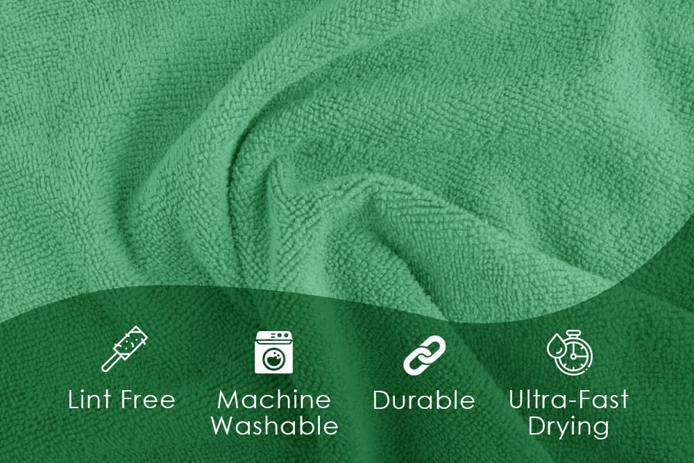 Avalon Towels Microfiber Cleaning Cloths (Value Pack of 48) - Size 16 x 16 Inches, Highly Absorbent Cleaning Rags, Lint Free, Reusable and Washable, Microfiber Towels for Cars