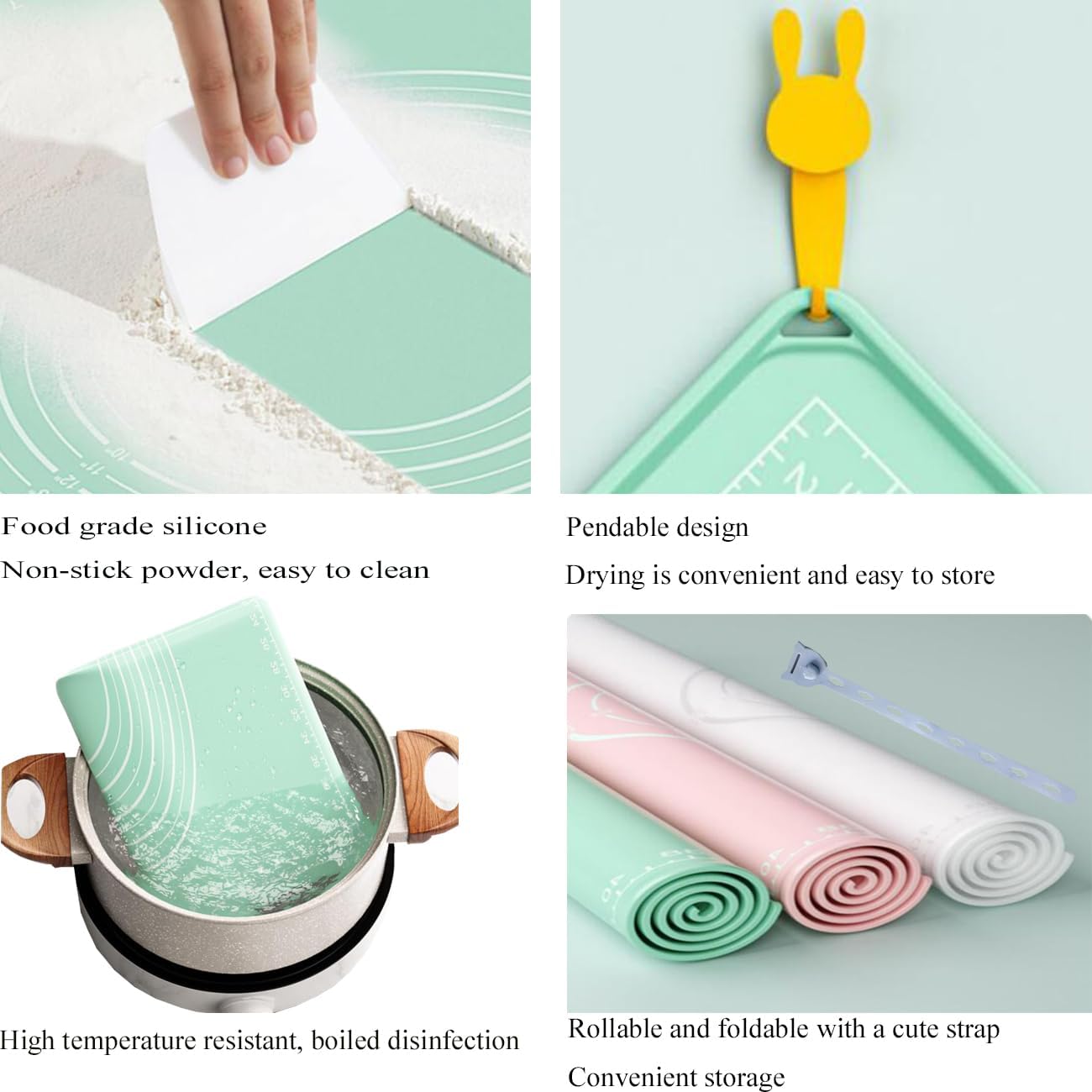 Silicone Pastry Mat 28"*20" Extra Thick Non Stick Baking Mat with Measurement Food Grade Silicone Rolling Dough Mat, Fondant, Pie Crust Mat