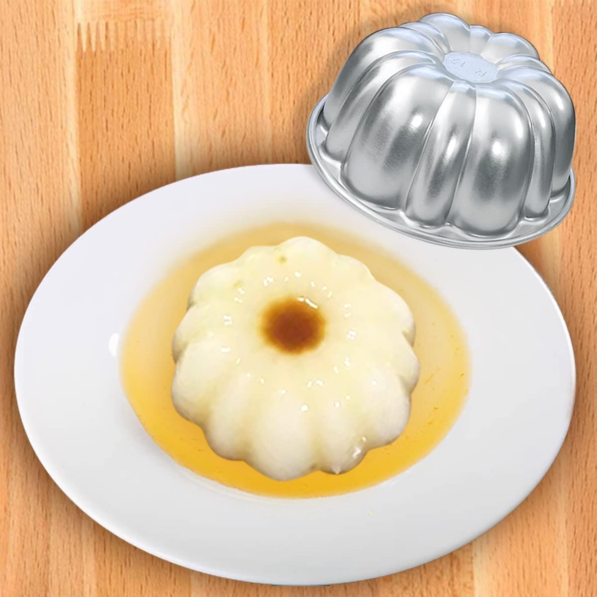 Aluminum Molds for Jello Small Tartlets Nonstick for Steaming and Baking | Mini Pudding Pan Cup Cake Molds Cupcake Muffin Cups for Small Desserts 6 Pieces