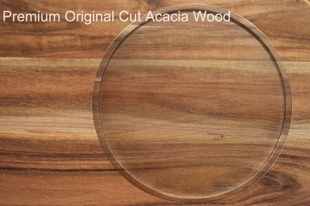 9" USA Oak Wood Lazy Susan Organizer Kitchen Turntable for Cabinet Pantry Table Organize