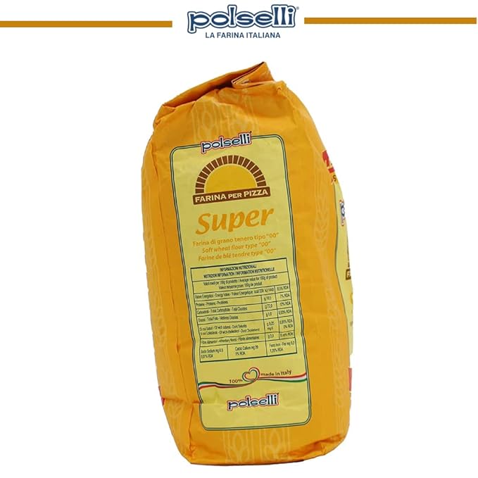 Super, Tipo 00, Double Zero, Type OO, Roman Style Pizza Flour for In Teglia, al Tagio, Pinsa, Pala, W 300+ Formulated for a long 72+ hour fermintation and rise, (5 kg) 11 lbs,