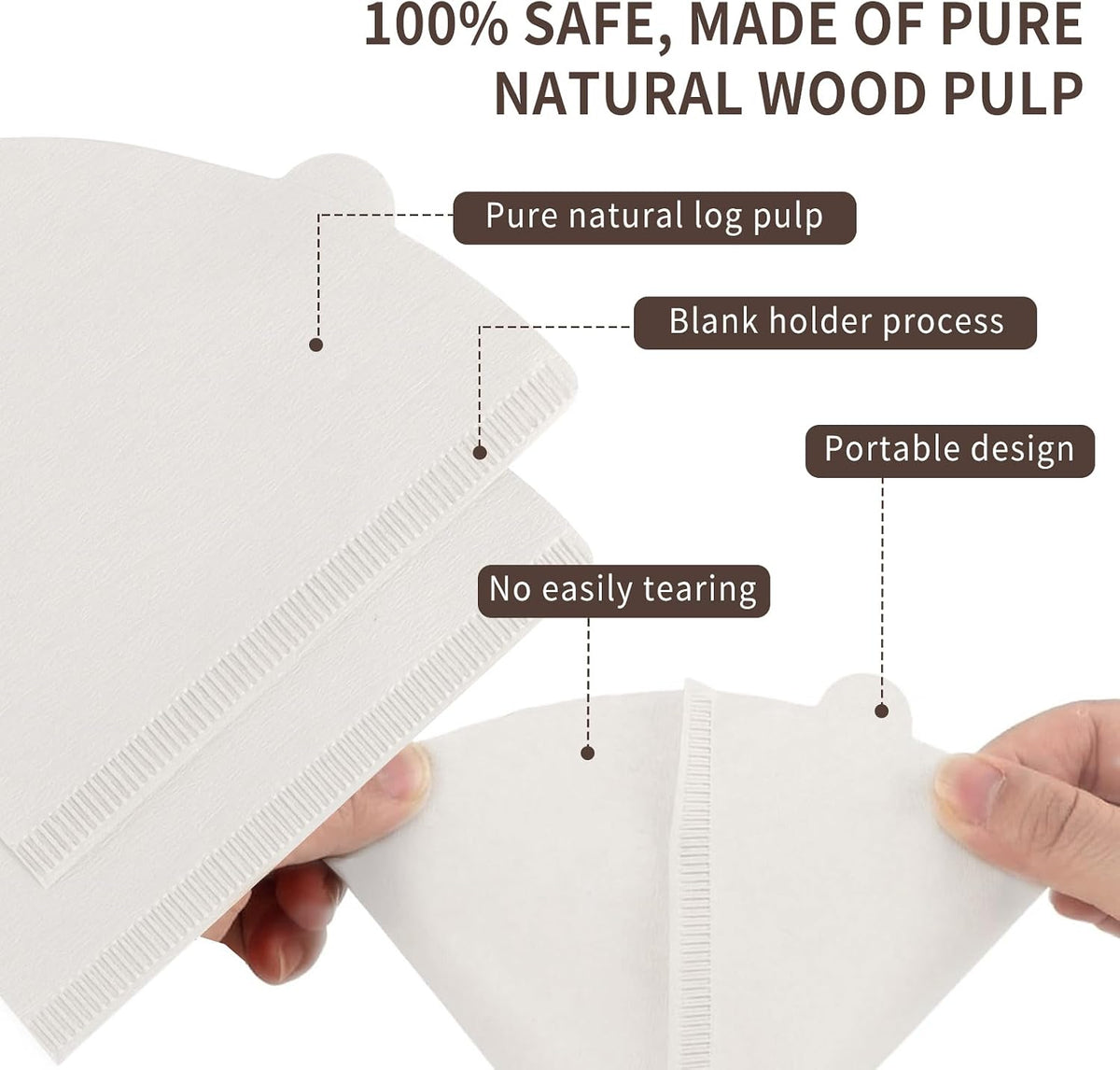 200 Count Coffee Filters #4, Cone Coffee Filter 8-12 Cup, White