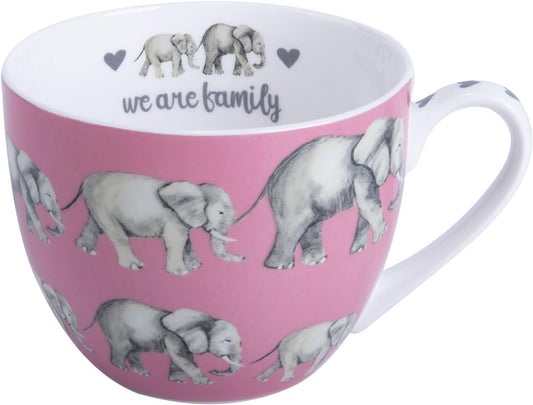 Premium 20 oz Bone China Elephant Hug Mug – Cute Elephant Design for Coffee & Tea, Ideal Holiday or Birthday Gift for Family