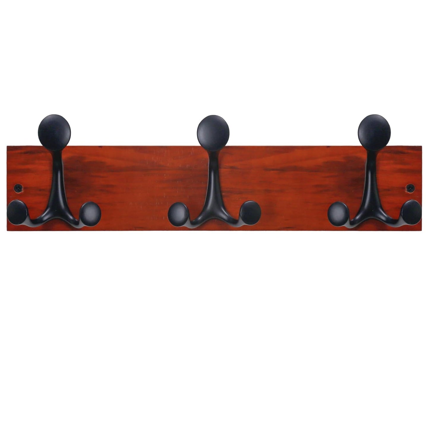 Skoloo 17-Inch Cherry Wood Coat Rack Wall Mount with 3 Triple Hooks - Ideal for Family Entrances, Classrooms, and Pet Supplies Storage
