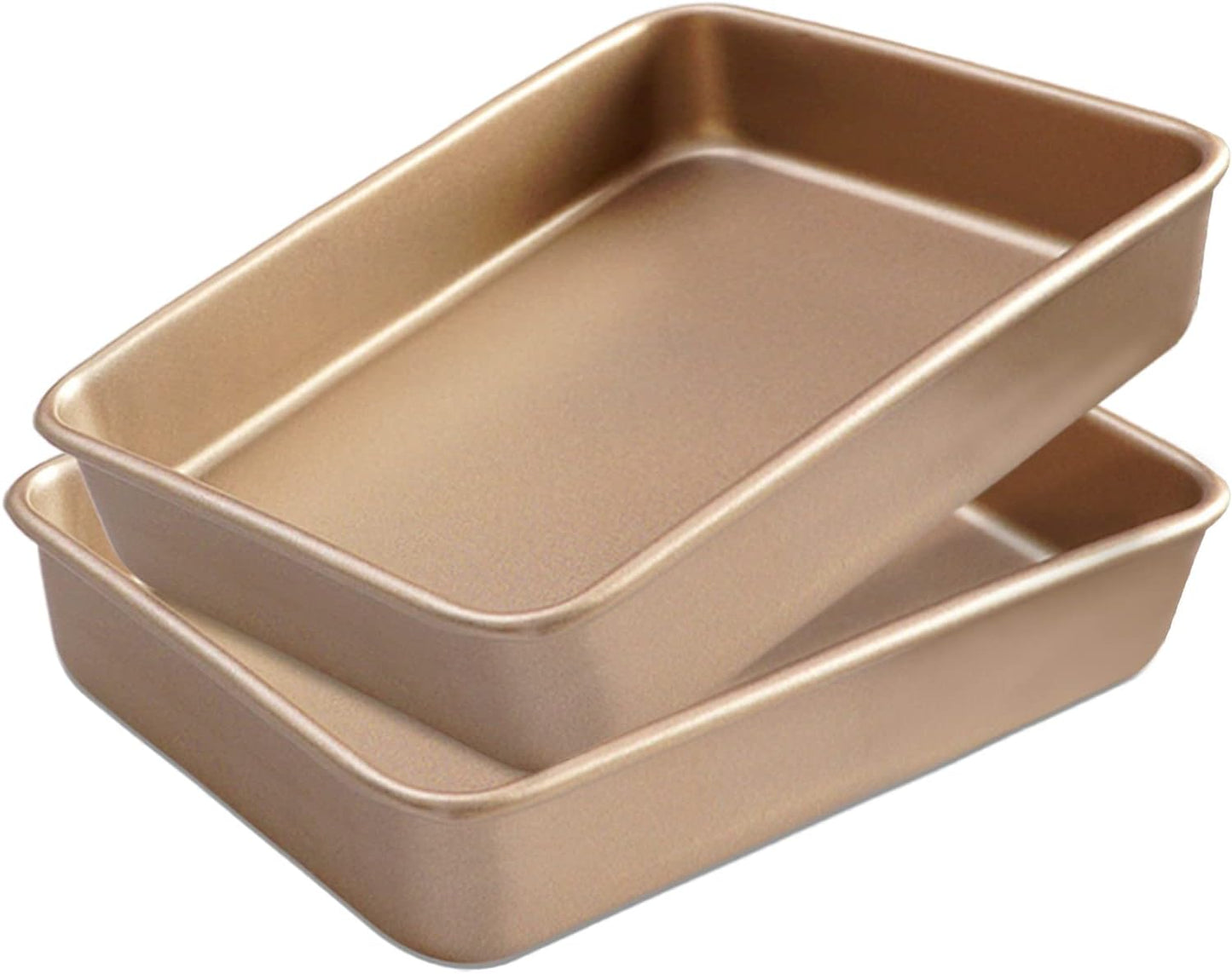 2 Pack Baking Sheet Pans, Deep Size Baking Pan Nonstick Cookie Sheet Brownie Cake Pan Bread Pan Toaster Oven Tray Bakeware, 12.7x10.6x2.4 Inches, Easy Clean &amp; Food Safe (12.7 x 10.6 x 2.4)