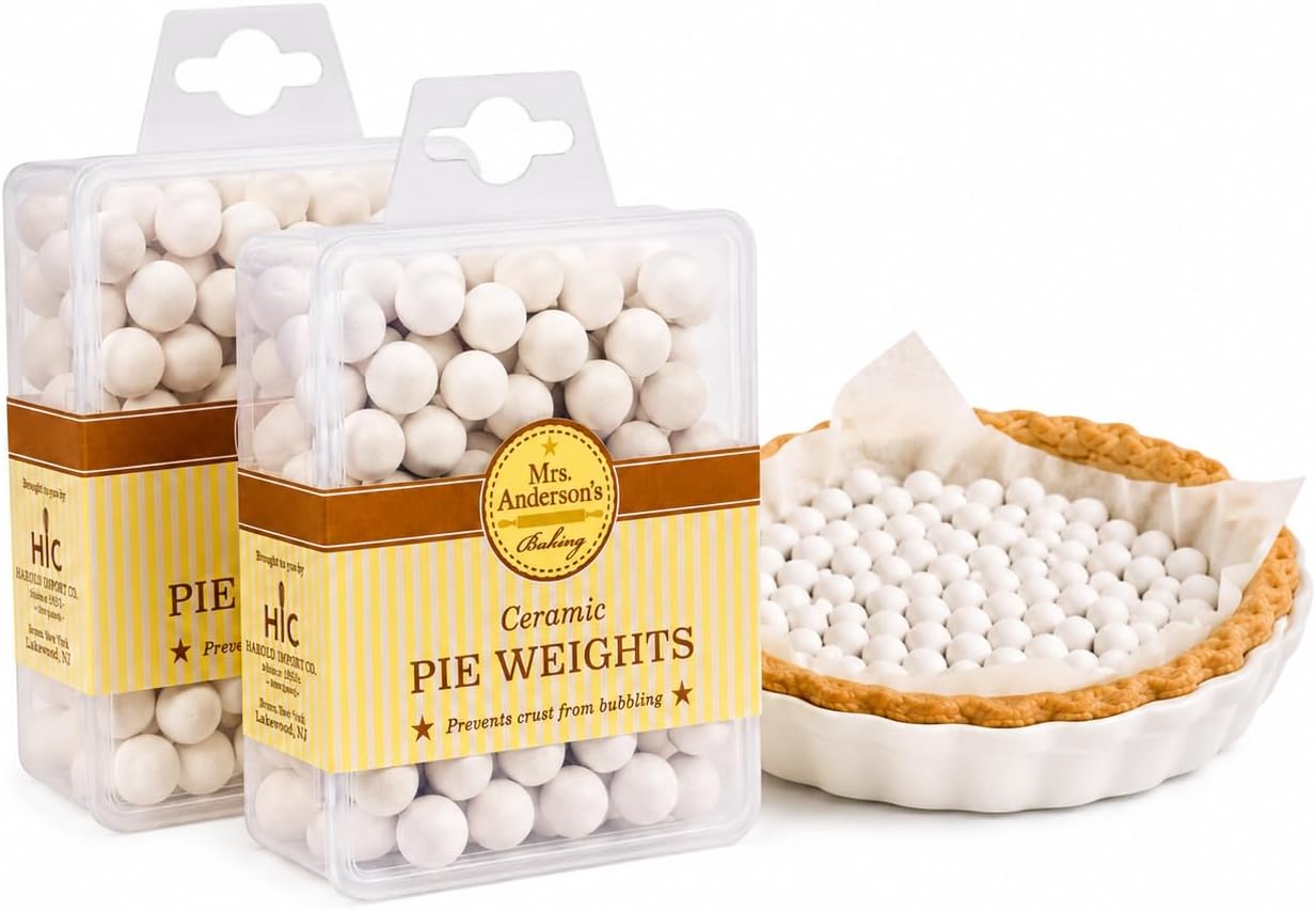 Mrs. Anderson's Baking Ceramic Pie Crust Weights, 270 Count, Natural Stoneware, For Blind Baking Pie Crusts And Tart Shells With Even Baking Results