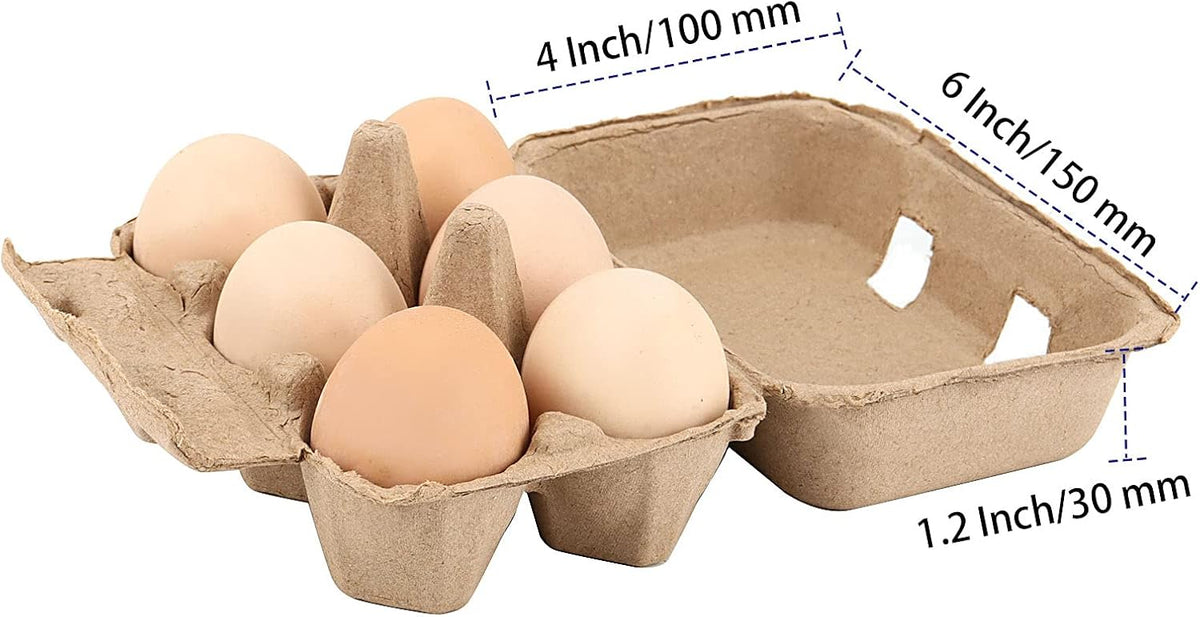 40 Pack 6 Count Egg Cartons, 6 Cell Pulp Fiber Egg Holders, Chicken Egg Holder Container Organizer