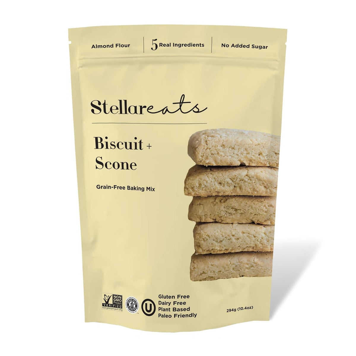 Stellar Eats Grain-Free Biscuit &amp; Scone Baking Mix | Gluten-Free, Dairy-Free, Plant-Based, Paleo-Friendly | Buttery &amp; Decadent Flavor | Almond Flour-Based | Non-GMO Project Verified, Kosher | 10.4 oz | 1 Pack