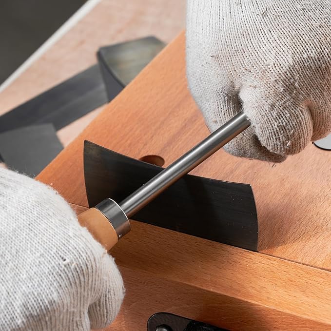 New Cabinet Scraper Cards and Cabinet Scraper Burnisher with 6 Piece Multi-Shaped Scraper Set 1 Oval 2 Double Convex/concave