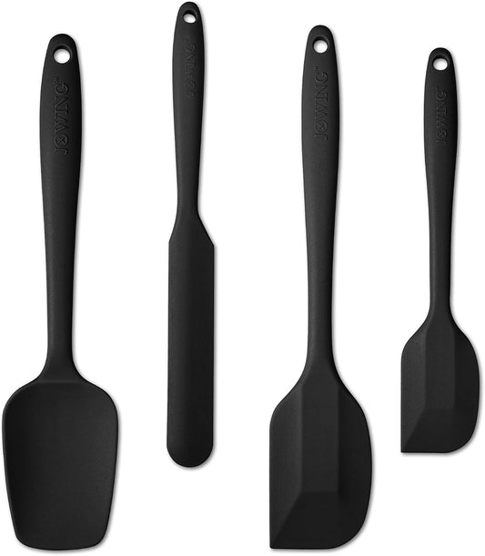 4 Piece Silicone Spatula Set, Flexible Heat Resistant Non-scratch Baking Cooking Rubber Spatulas with Stainless Steel Core,