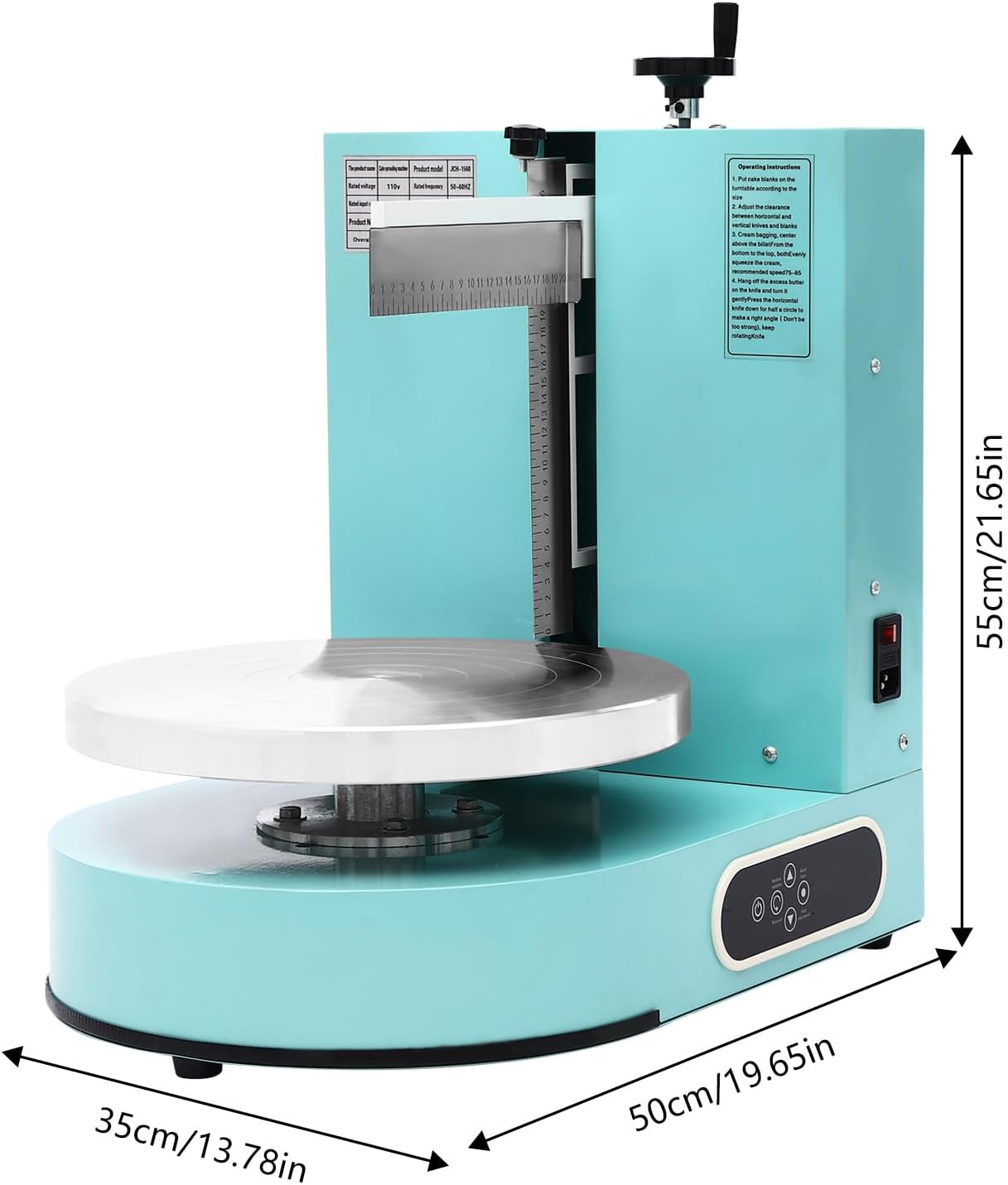 Automatic Cake Decorating Machine, Electronic Cream Coating Spreading Smooth Machine with Graduated Scraper 30-200RPM Rotating Speed,Cake Bread Spreader Machine for 4-12inch Cakes,Green