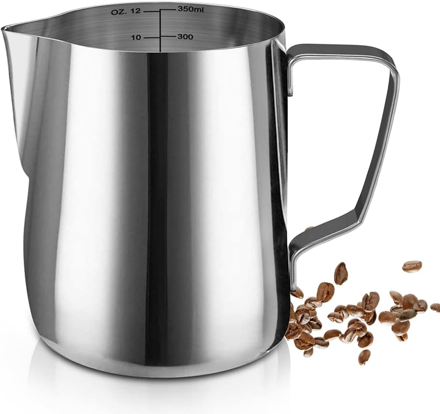 SIKEMAY Milk Frothing Pitcher Cup, 12oz/350ML Milk Frother Cup Stainless Steel Steaming Pitcher Milk