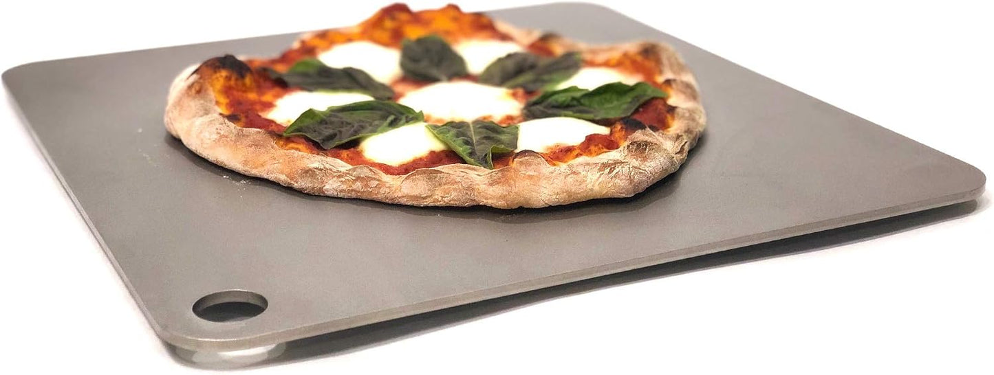 14" x 14" Pizza Steel - 3/8" Steel, 20 lbs | Multipurpose Cooking Steel for Pizzas, Sourdough, Grilling &amp; More - Made in the USA