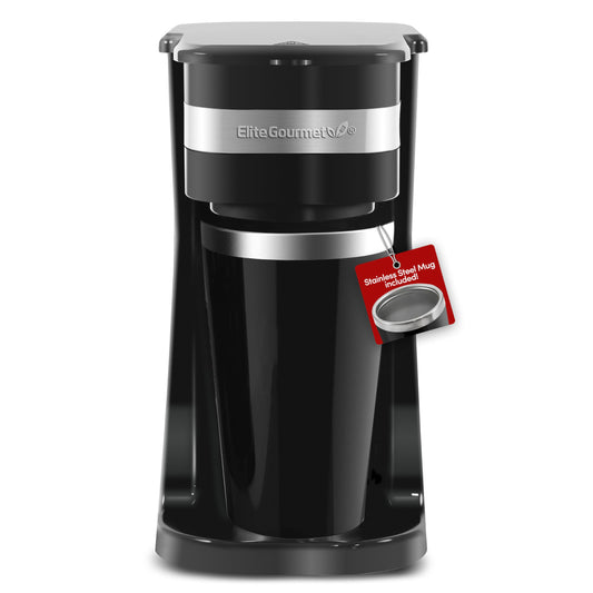 Elite Gourmet EHC113 Personal Single-Serve Compact Coffee Maker, Black