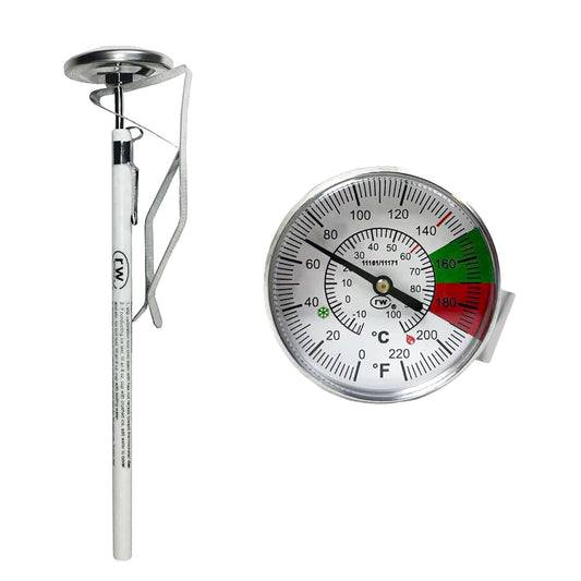 Rattleware 7” Easy Steam Thermometer for Home, Cafe, Restaurants, Residential, or Commercial Use - Milk Frothing and Barista