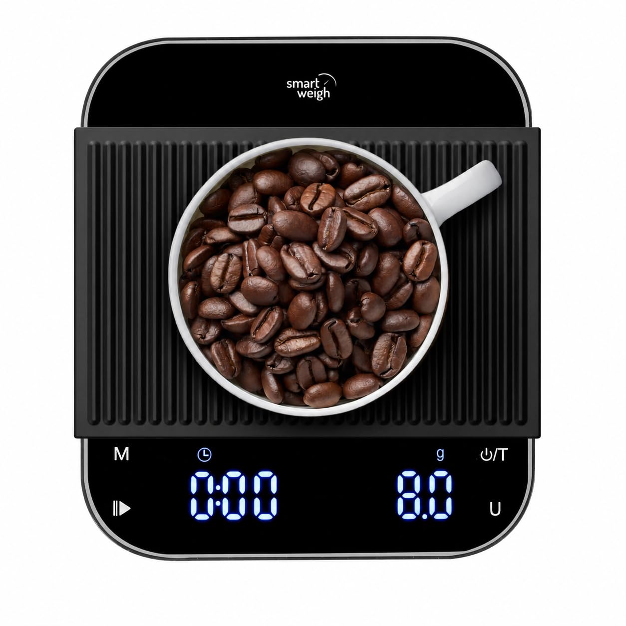 Smart Weigh Coffee Scale with Timer, Precision Espresso &amp; Tea Digital Scale, Espresso Machine Accessories for Pour-Over Coffee, Travel Food Scale, LED Display, Rechargeable USB-C - 3kg/0.1g