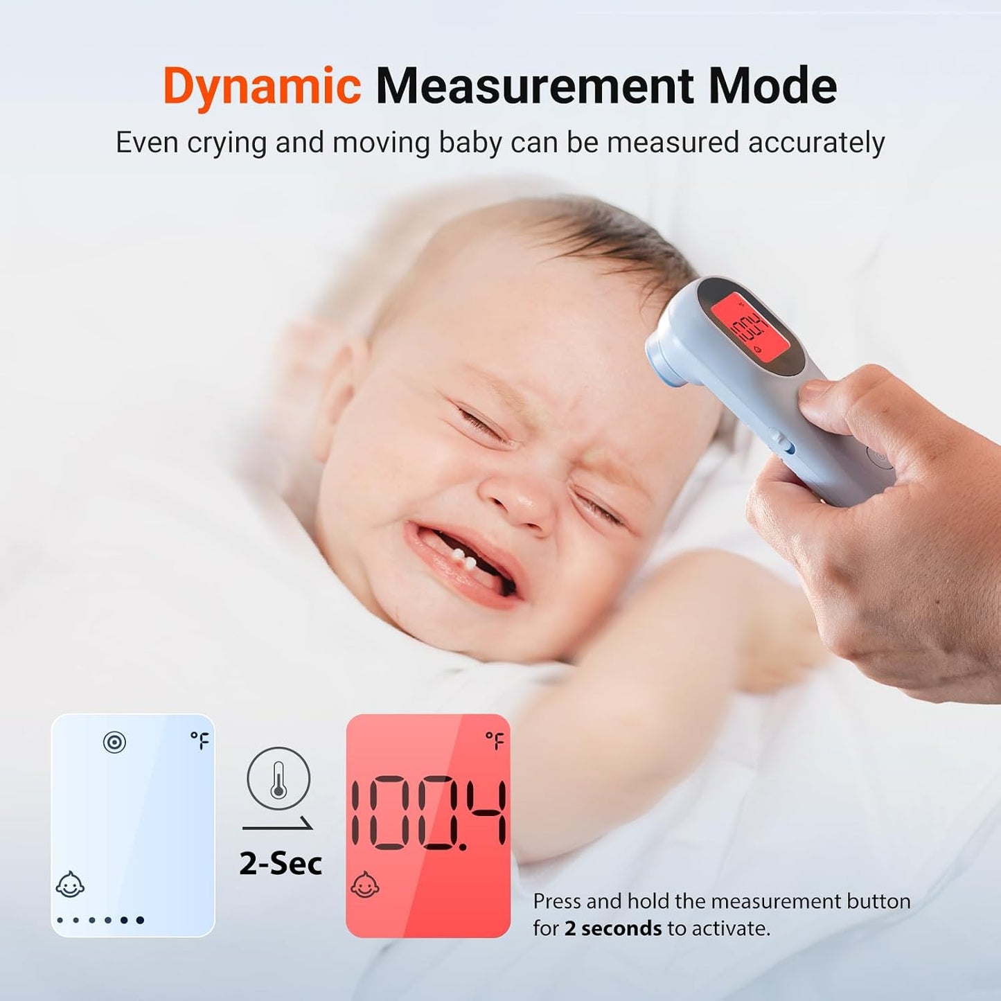 iHealth Infrared Digital Thermometer for Adults, Kids, Baby PT9L Blue | 3-in-1 Mode &amp; 3-Color Prompt, Fever Alarm &amp; Silent Mode, Forehead &amp; Object Detection, 40 Memory Storages