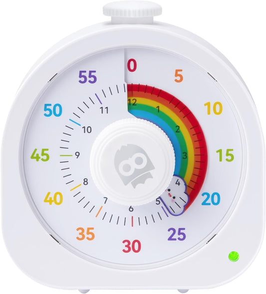 Visual Timer for Kids – 60min/12h Rainbow Magnetic Timer for Classroom, Rechargeable Silent Countdown Timer with Pomodoro