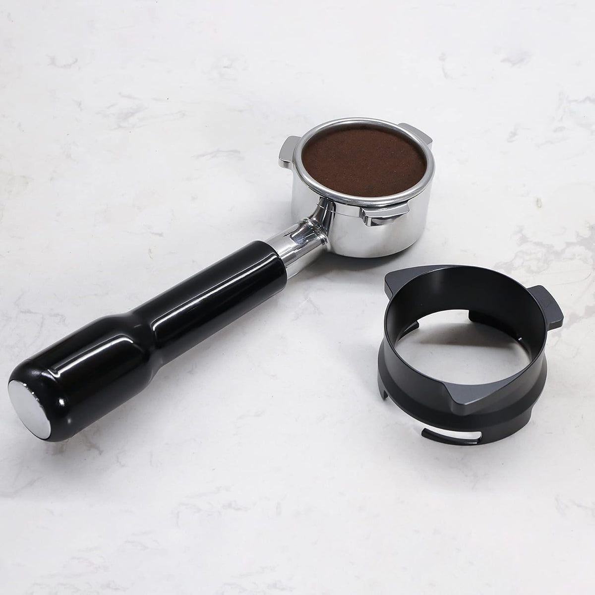 FIRJOY 54mm Espresso Dosing Funnel for Breville Barista Portafilters (Aluminum Alloy-Black)