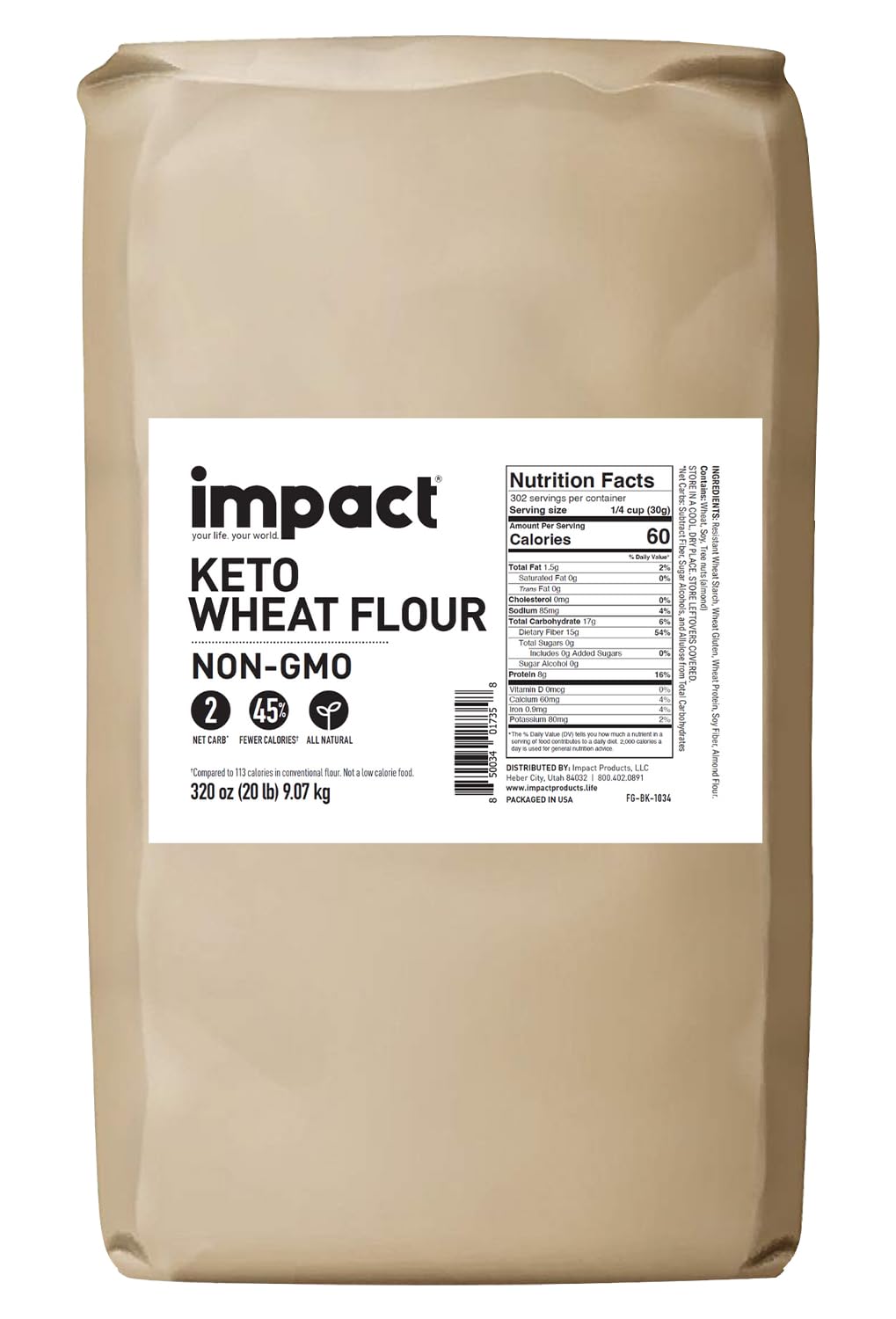 Impact - Almond Keto Wheat Flour - Low-Carb Baking Flour - 20 lb