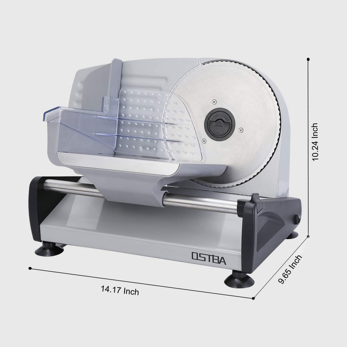 OSTBA Electric Meat Slicer with 7.5” Stainless Steel Blades, 200W