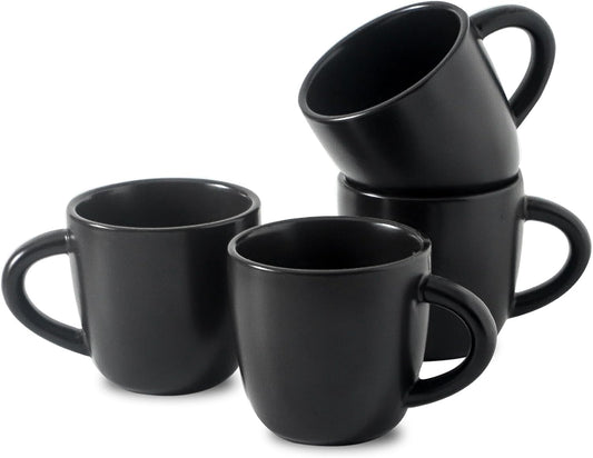 Hasense Espresso Cups Set of 4 Perfect for Demitasse, Cappuccino, Tea Bag and Juice, 5 Ounce Ceramic Stackable Mini Coffee