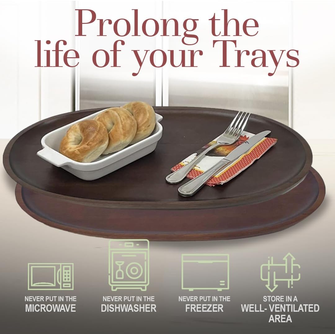 Woodard &amp; Charles Walnut Stain Wood Extra Large Oval Tray, 12" x 18" | Serve Charcuterie, Cheese, Tapas, Sushi, Crudites, Appetizers, and More. For Home Entertaining, Parties, Events, and Catering