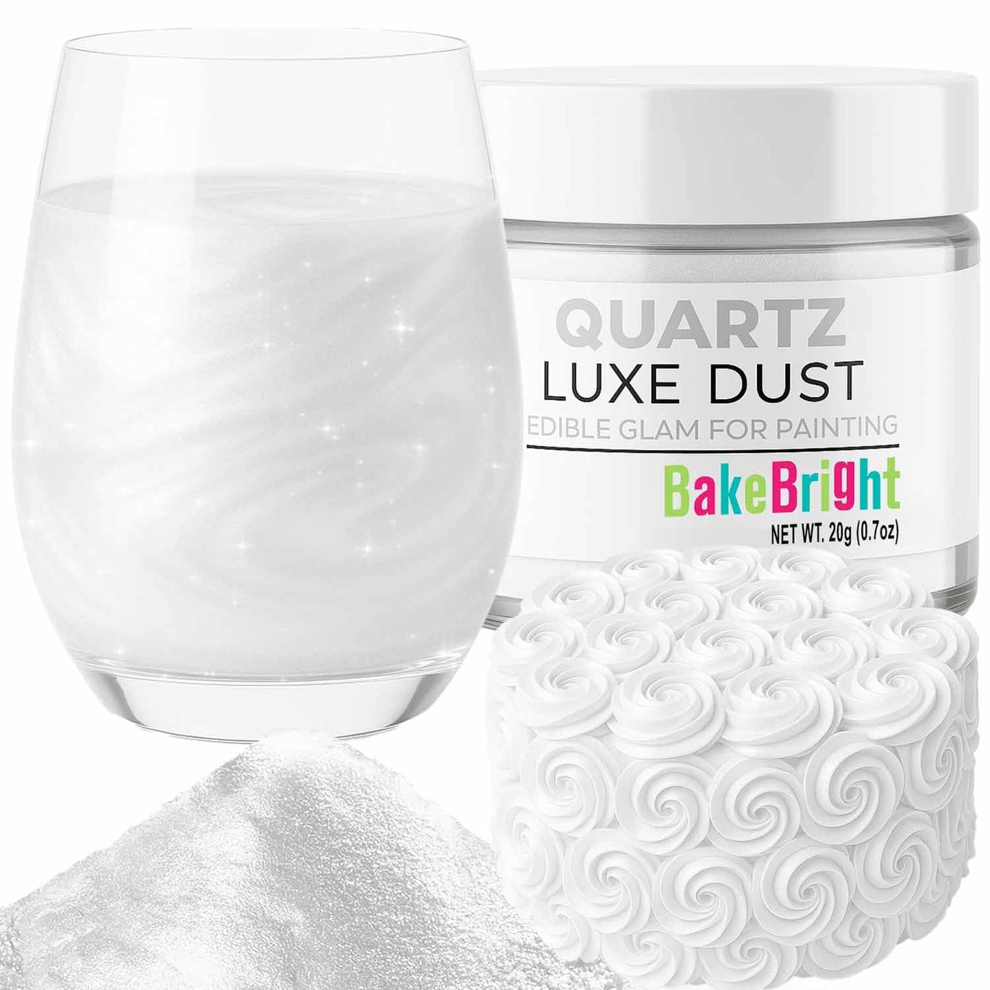 Bulk (20g) White Luster Dust Edible Glitter for Cocktails | Premium Edible White Luster Dust for Cak