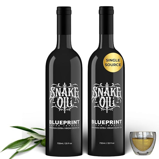 Blueprint by Bryan Johnson Olive Oil – Snake Oil- High Polyphenol Extra Virgin Olive Oil (400+ mg/kg) – Cold Pressed, Early