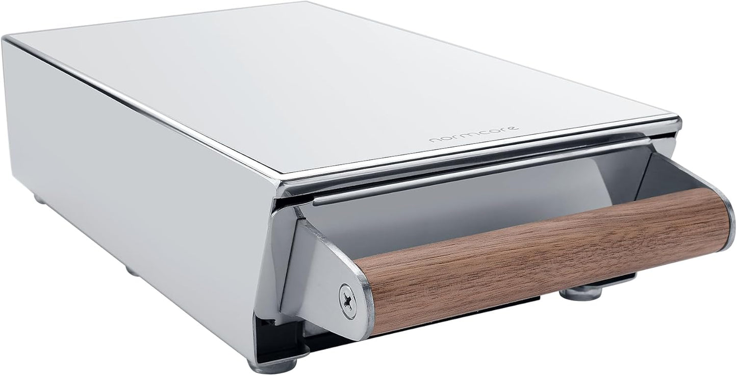 Normcore Espresso Knocker Drawer, Coffee Knock Box with Shock Absorbing Removable Knock Bar and Non-Slip Base, Mirror Finish