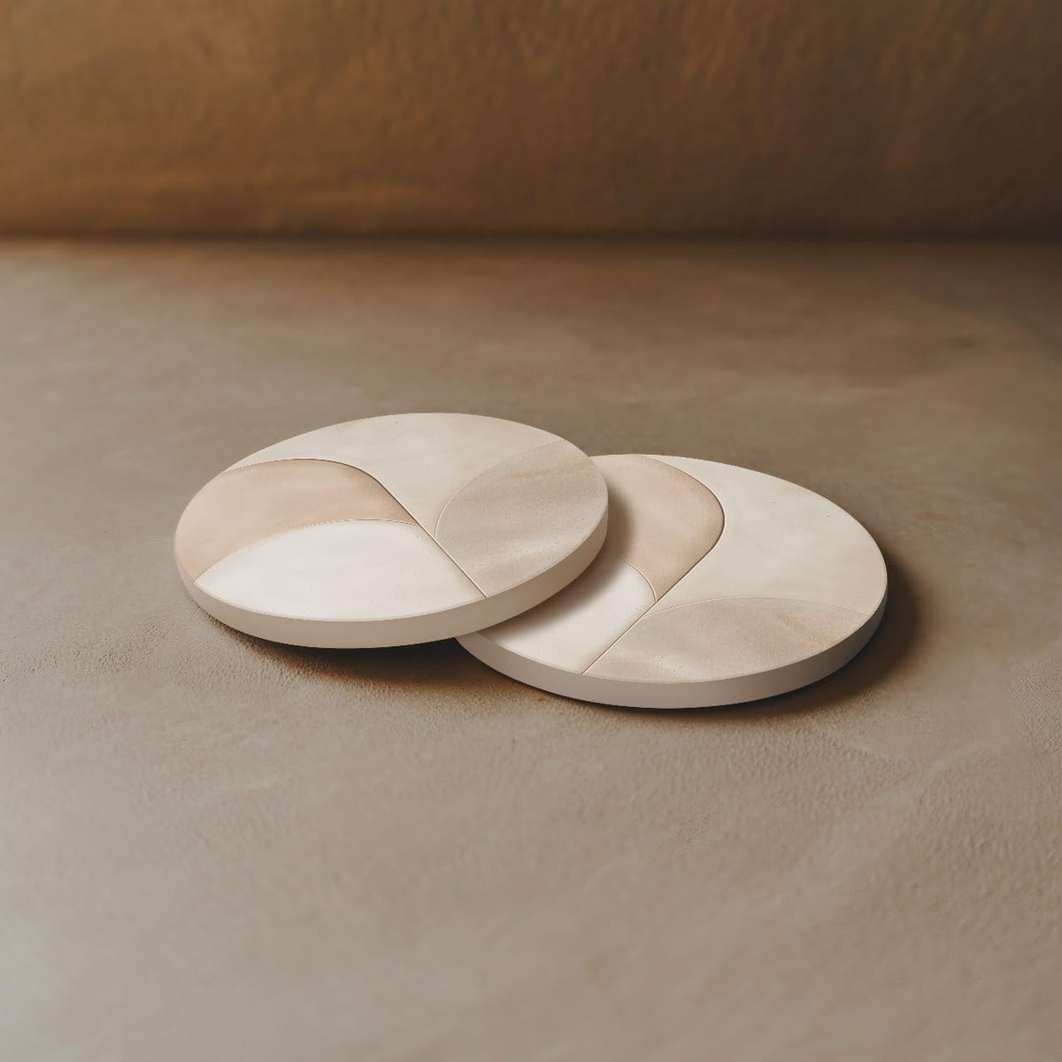 VEYRO Coasters Set of 4 for Drinks – Absorbent Ceramic Stone Drink Coasters with Cork Backing for Coffee Table & Desk, Modern Marble Look Cup Coaster Set, Housewarming Gift for New Home