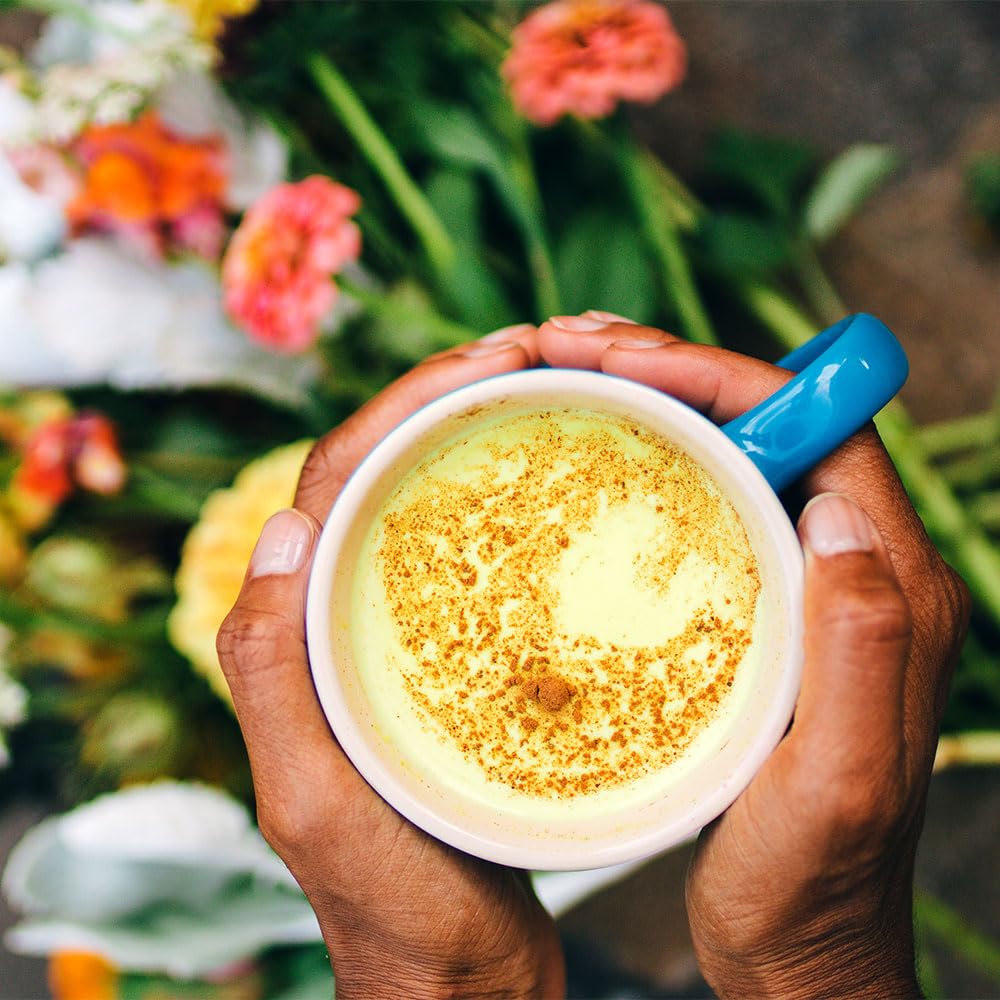 Banyan Botanicals Turmeric Milk – Organic Turmeric Latte Mix with Ashwagandha &amp; Cardamom – Instant Caffeine Free Golden Milk with Maple Sugar – 4.3 oz, 26 servings –Non GMO Sustainably Sourced Vegan