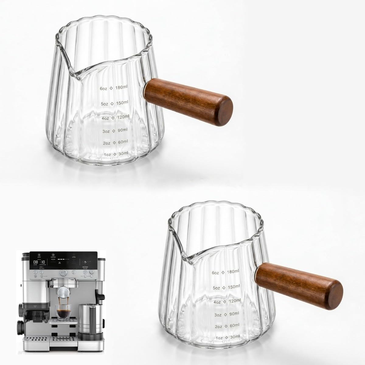 Wollibao Espresso Cups Compatible with Ninja Espresso Machine, 180ml, Glass, 2pack
