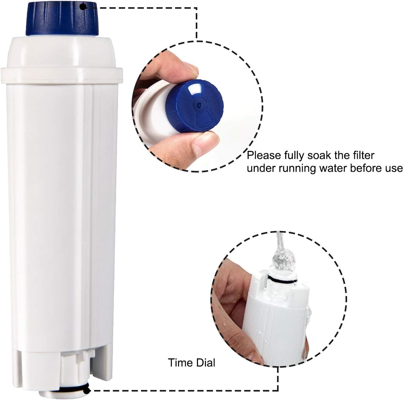 4 Pack Water Filter Compatible with De'Longhi Coffee Machine | Compatible with ECAM, ESAM, ETAM, BCO, EC. (Pack of 4)Reduces Limescale, Chlorine
