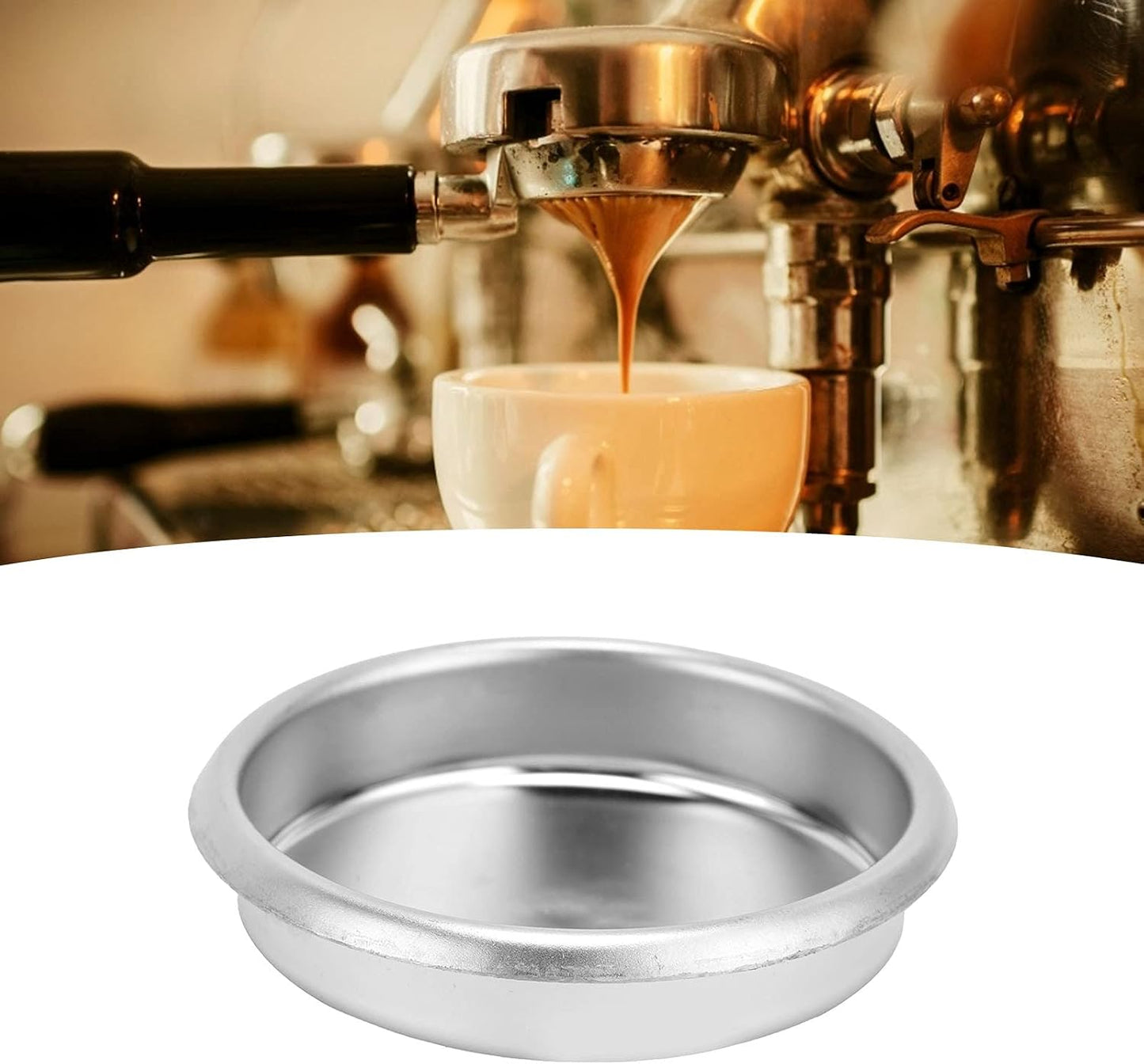 54mm Coffee Machine Backflush Insert Filter, Stainless Steel Blind Filter Back Flush Disk, Backflush Washing Disc Accessories Replacement for Breville Sage8 Series 870
