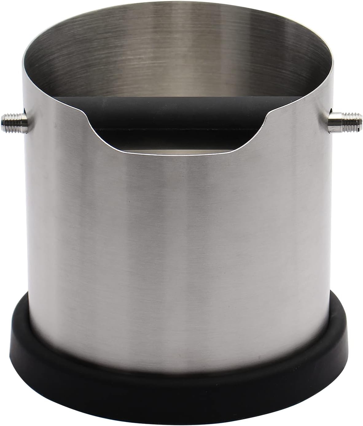 DIBTSA Espresso Knock Box, Capacity 60.8oz/1800ML Stainless Steel Coffee Grounds Container Waste Bin Coffee Tools for Barista and Non-slip Base (Silver)