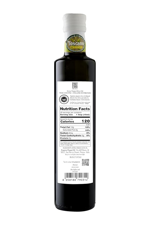 Florence N°1 Drinking Extra Virgin Olive Oil – Premium Early Harvest 2025 Gold Winner olive oil from Tuscany, Italy – Polyphenol Rich 400+ mg/kg evoo – Cold pressed Non-GMO for Cooking and Finishing