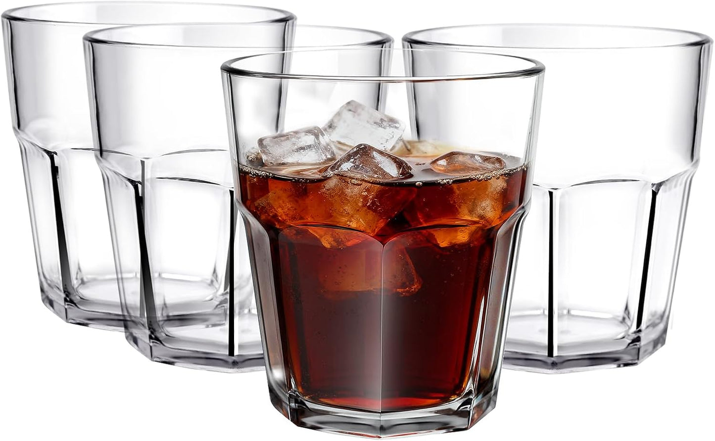 Plastic Drinking Glasses Shatterproof Set of 4, 9oz Unbreakable Tritan Tumblers, BPA-Free &amp; Dishwasher Safe, Kids-Friendly for Juice and Beverages